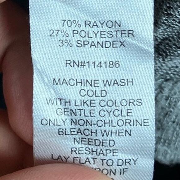 89th & Madison Womens Sweater Gray Cowl Neck Asymmetric Buttons Stretch L - Picture 7 of 12